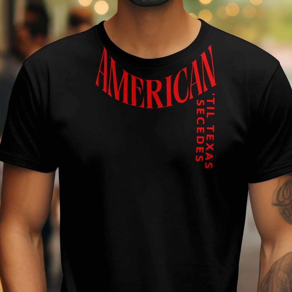 American ’Til Texas Secedes Graphic Tee – Black & Red